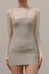 BASERANGE Ribbed Cotton Needle Tank Top Camisole TONI and TOTV Collection Made in Portugal BAS-TONI-RB-000-HUI Grey